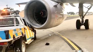 Car Hits Plane Engine