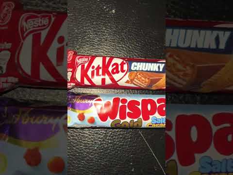 New rare chocolates!! #kitkat #lotus #biscoff #wispa #saltedcaramel #chocolate #shorts #fyp #food
