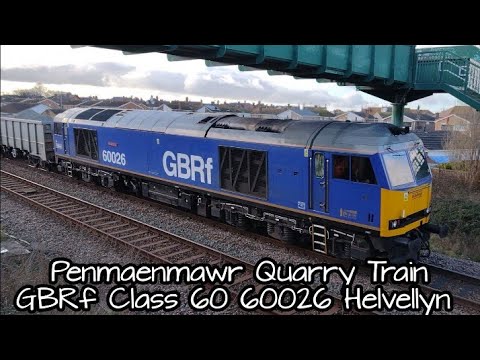 Rhyl 04.03.2022 - GBRF 60026 Helvellyn on 2nd Penmaenmawr Quarry Train  Class 60 North Wales Freight