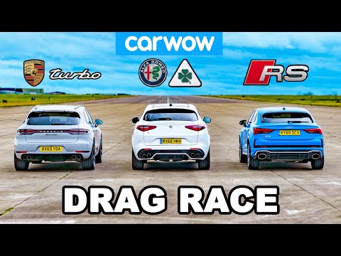 Porsche Turbo v Audi RS v Alfa Quadrifoglio - DRAG RACE