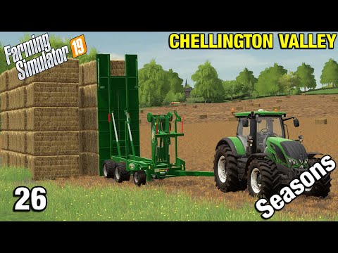 BUILDING A STRAW STACK Chellington Valley Timelapse - FS19 Ep 26