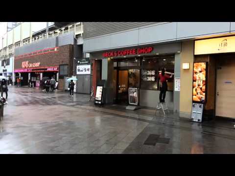 160214 AKB48 Café & Shop from JR Akiba Station on a Rainy Day