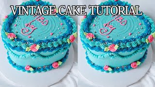 VINTAGE LAMBETH-STYLE Cake tutorial! How to make a vintage cake. #vintagecake #cakedesign