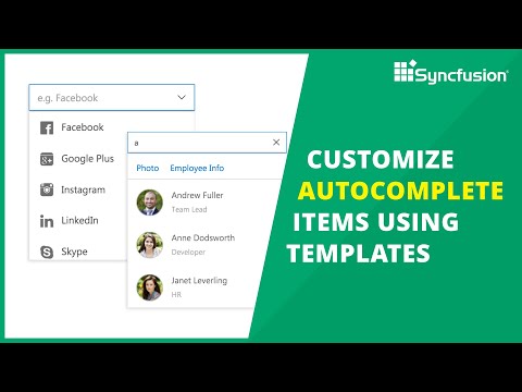 Customize AutoComplete Items Using Templates