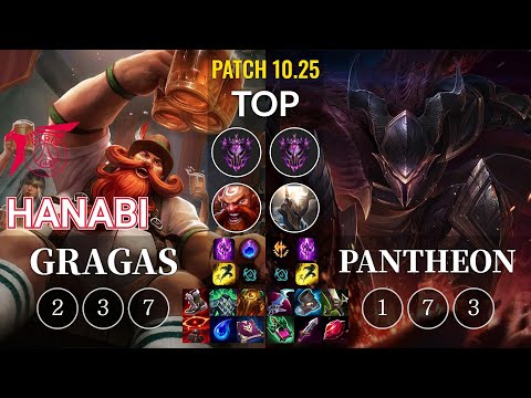 TLN Hanabi Gragas vs Pantheon Top - KR Patch 10.25