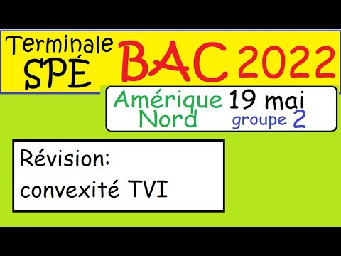 BAC 2023 préparation- Révision Convexité TVI - Sujet 19 mai 2023 Amérique . Nord Term spé maths