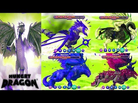 Hungry Dragon - New Dragon - Helion Dragon Unlocked - New Update - ALL DRAGONS & SKINS UNLOCKED