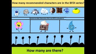 How many recommended characters are there in the BFDI series