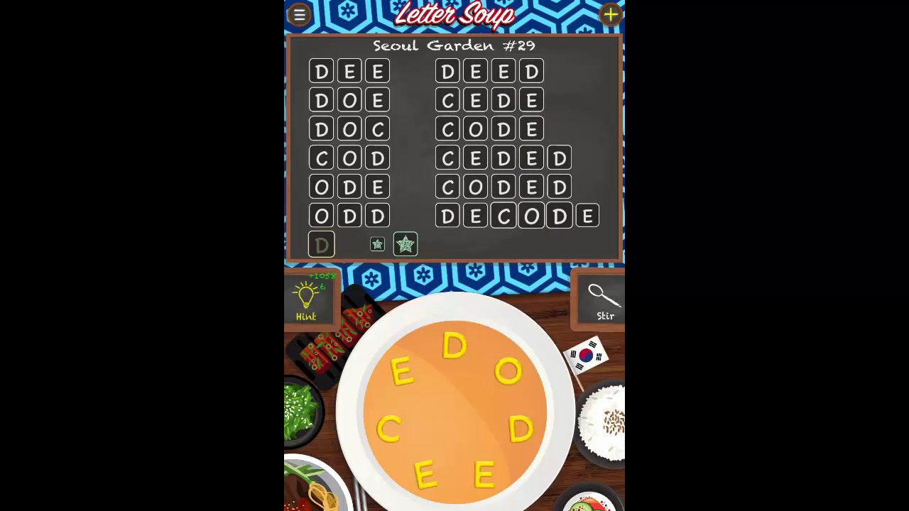 Letter Soup Cafe Seoul Garden Pack Level 29 Answers
