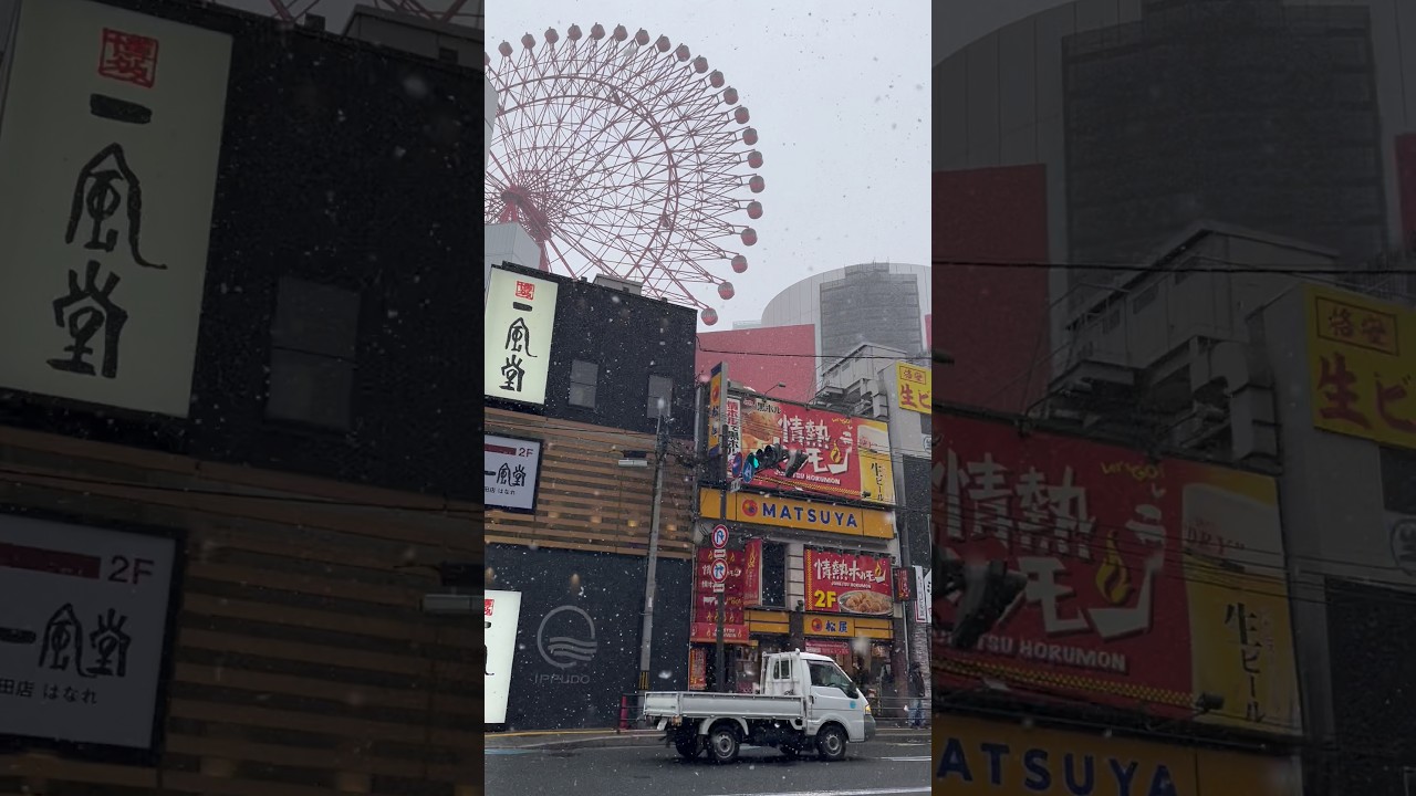 Snow in Osaka, Japan #shorts