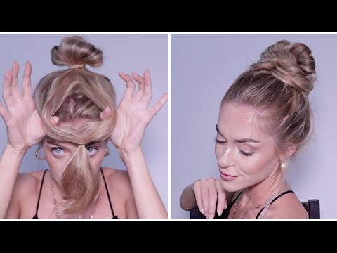 VIRAL TIKTOK MESSY BUN HACK - HAIR TUTORIAL FOR LONG,...