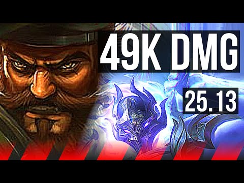 GANGPLANK vs SHEN (TOP) | 6 solo kills, 49k DMG, 11/5/15, Dominating | KR Master | 25.13