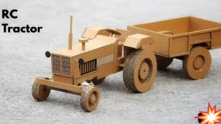 How to make mini tractor from carbord very simple 