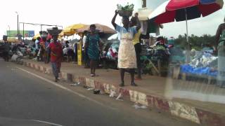 preview picture of video 'Driving in Accra Ghana West Africa Market Day'