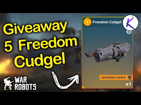 Giveaway 5 Freedom Cudgel free new weapon war robots gameplay WR sorteo Robot #WRwinFrCudgel