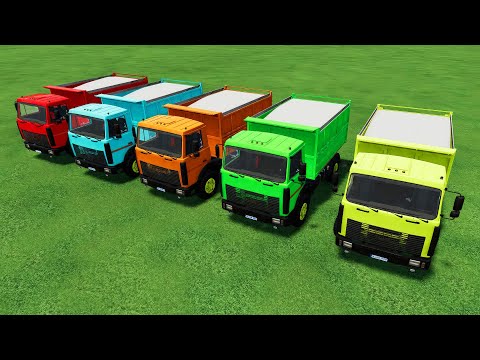 LOAD STONES & TRANSPORT WITH MAN & MERCEDES TRUCKS & AMBULANCES, FIRE TRUCK, POLICE CARS MOTORBIKE