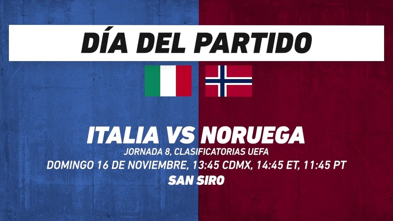Italia vs Noruega, frente a frente: Futbol
