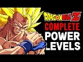 Dragon Ball Z The Complete Power Levels