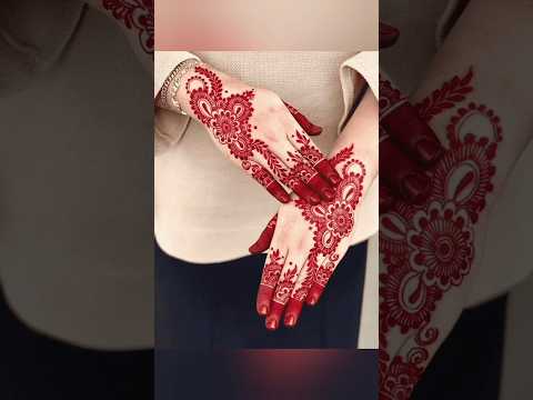 Beautiful red ♥️ mehendi designs 😍 red mehndi #hennadesign #mehndidesign2024 #redmehndi #love #song