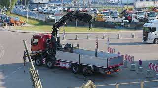 Камион со рамна платформа Mercedes-Benz AROCS 3748 8x4 HIAB 548 E-6 Rotator Crane | Слика 4 - Autoline
