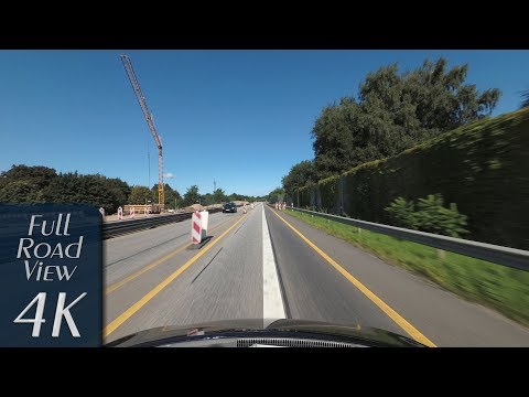 Schleswig-Holstein, Germany: Autobahn, A21, Kiebitzholm - Wankendorf - 4K (UHD/2160p/60p)