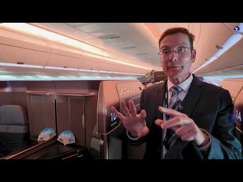 An exclusive look inside the STARLUX Airlines Airbus A350 on static display at the Singapore Airshow