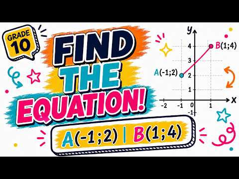 Equation of a straight line | Given two points | y=mx+c | Grade 10 Maths | CAPS