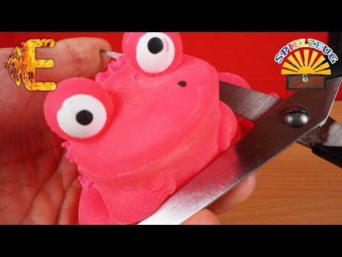 GLIBBER KRÖTE ZERSCHNEIDEN - Was steckt im LEUCHT FROSCH ? Kinder Experiment deutsch