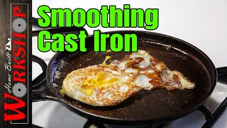 How to smooth a rough cast iron pan | Make it stop sticking