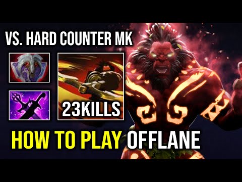 How to Offlane Axe in 7.33 Against Hard Counter with 9Min Vanguard + Blink Dagger Dota 2