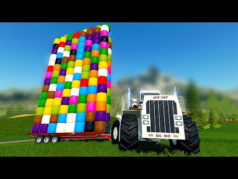 MAKE BALES WITH COLORED BALLERS WITH BIG BUD TRACTOR - Farming Simulator 22