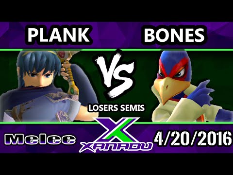 S@X 146 - Bones (Falco) Vs, Plank (Sheik, Marth) SSBM Losers Semis - Smash Melee