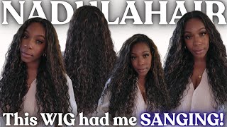 Don't be skurred, try THIS WIG 😱 Best Beginner Waterwave Install Golden Brown Highlights Nadula Hair
