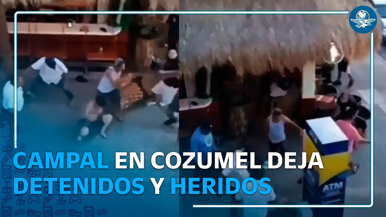 Turistas, taxistas y policías protagonizan batalla campal en Cozumel