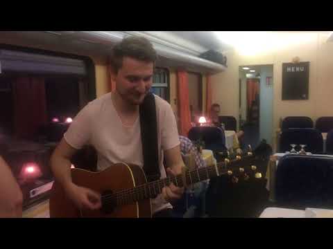 Buranowski on a train