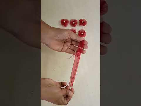 shorts | fabric flowers | how to make flower with net fabric |simple and easy fabric flowers | diy
