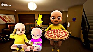 البيبي الملبوس و لغز البيتزا l لعبة البيبي المسكون the baby in the yellow