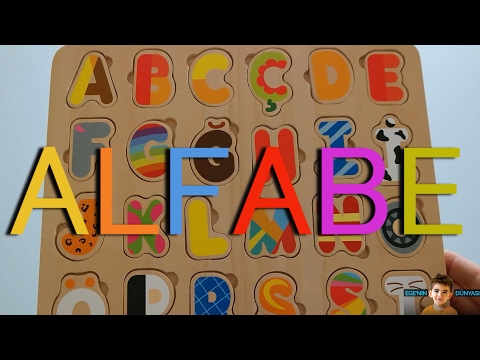 Renkli Oyuncak Harflerle, Hayvan, Eşya, Meyve ve Araç İsimleri - Türkçe Alfabe