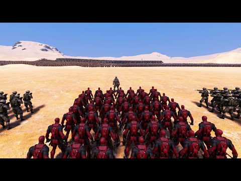 1 Chuck Norris, 50 Deadpool & 100 Modern Soldiers Vs Evil Army Ultimate Epic Battle Simulator UEBS