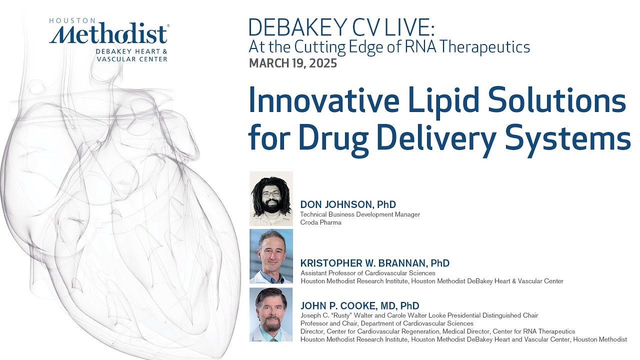 Innovative Lipid Solutions for Drug Delivery Systems (Dr. John P. Cooke)