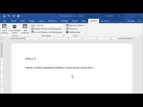 EndNote: How to Convert Citations to Plain Text