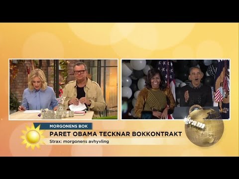 Paret Obama ska skriva böcker för halv miljard - Nyhetsmorgon (TV4)
