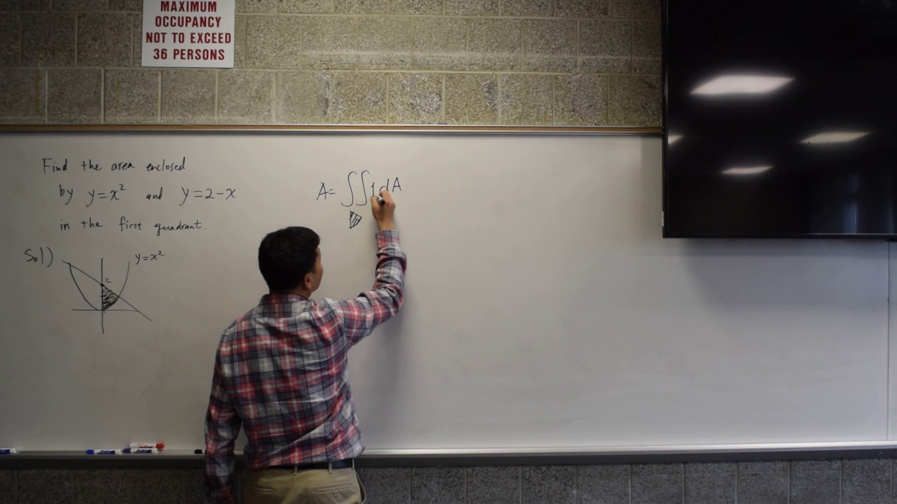 Finding the enclosed area using double integrals