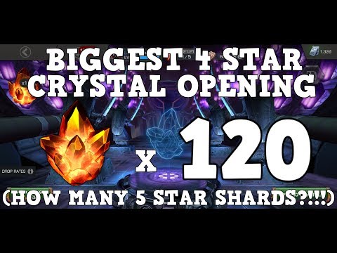 120 x 4 STAR CRYSTAL OPENING - HOW MANY 5 STAR SHARDS?!! - Marvel Contest of Champions