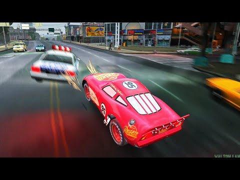 GTA 4 Crazy Lightning McQueen ( Radiator Springs ) Car Crashes Compilation Ep. 7