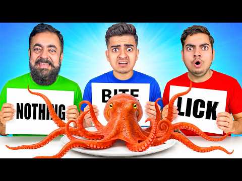 EXTREME BITE, LICK or NOTHING FOOD CHALLENGE!