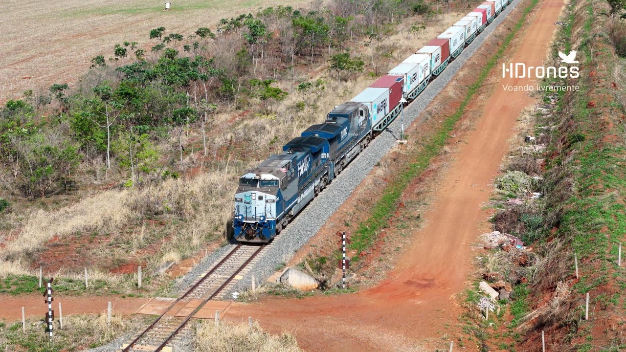 Trem Intermodal partindo de Anápolis, GO com destino a Santos, SP Outubro/2024 - Ferrovia Norte Sul
