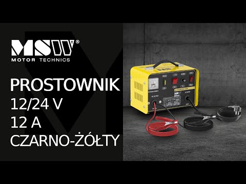 Video - Prostownik - 12/24 V - 12 A - czarno-żółty