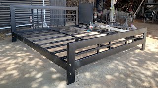 How to Build a Metal Bed Frame - DIY Timelapse || SJ Build