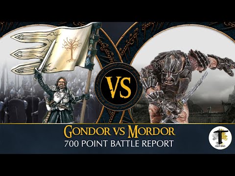 GONDOR vs MORDOR | 700 POINT MIDDLE EARTH SBG BATTLE REPORT | LORD OF THE RINGS WARHAMMER